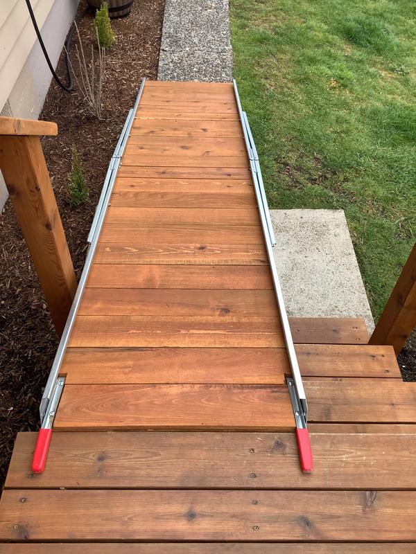 Ramp leading up from ground to porch